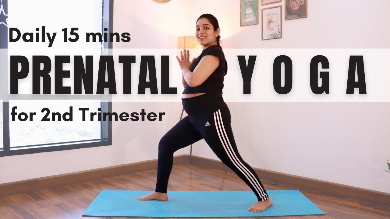 Prenatal Yoga for 2nd Trimester | 15mins Daily Prenatal Yoga Practice for 2nd Trimester