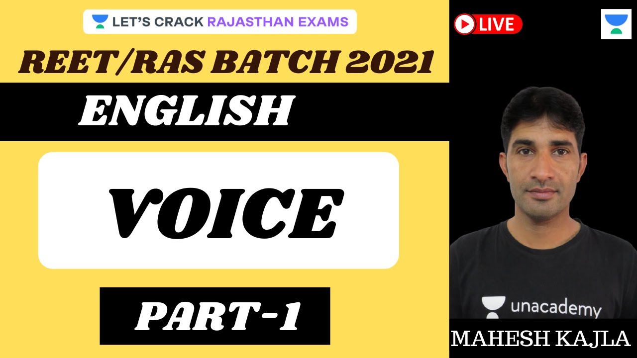 Voice | Part-1 | English | REET/RAS Crash Course 2021| Mahesh Kumar Kajla