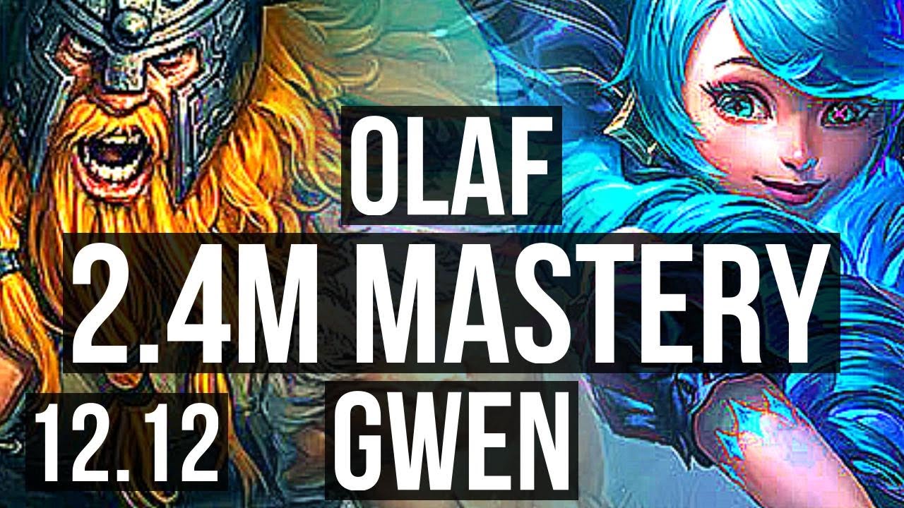 OLAF vs GWEN (TOP) | 10/0/4, 2.4M mastery, Legendary | KR Diamond | 12.12