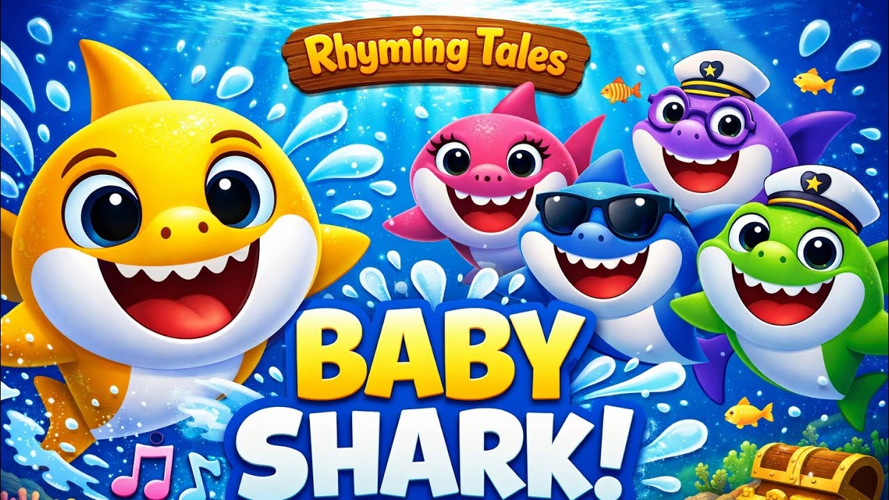 Baby Shark Song 🦈 | Colorful Cartoon Animation for Kids | Nursery Rhymes | @RhymingTalesYT 