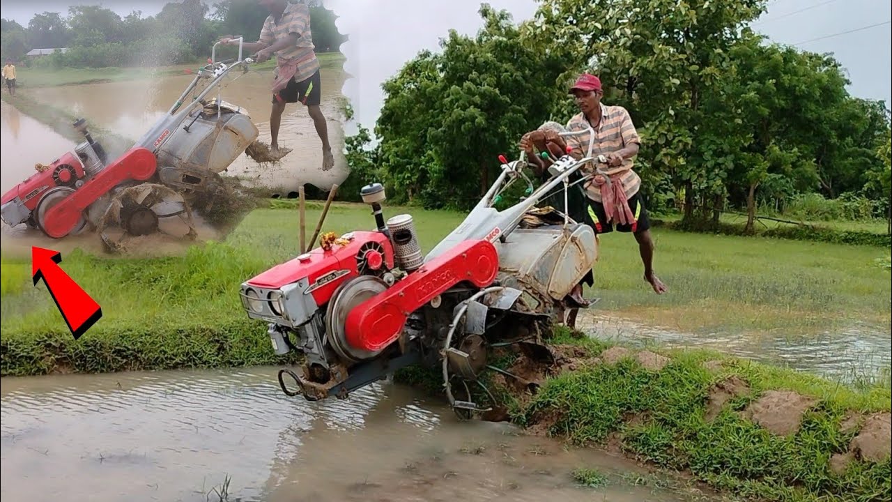 Power Tiller Going To Field For Puddling After Installation Of New Liner Piston || Rice Farming ||