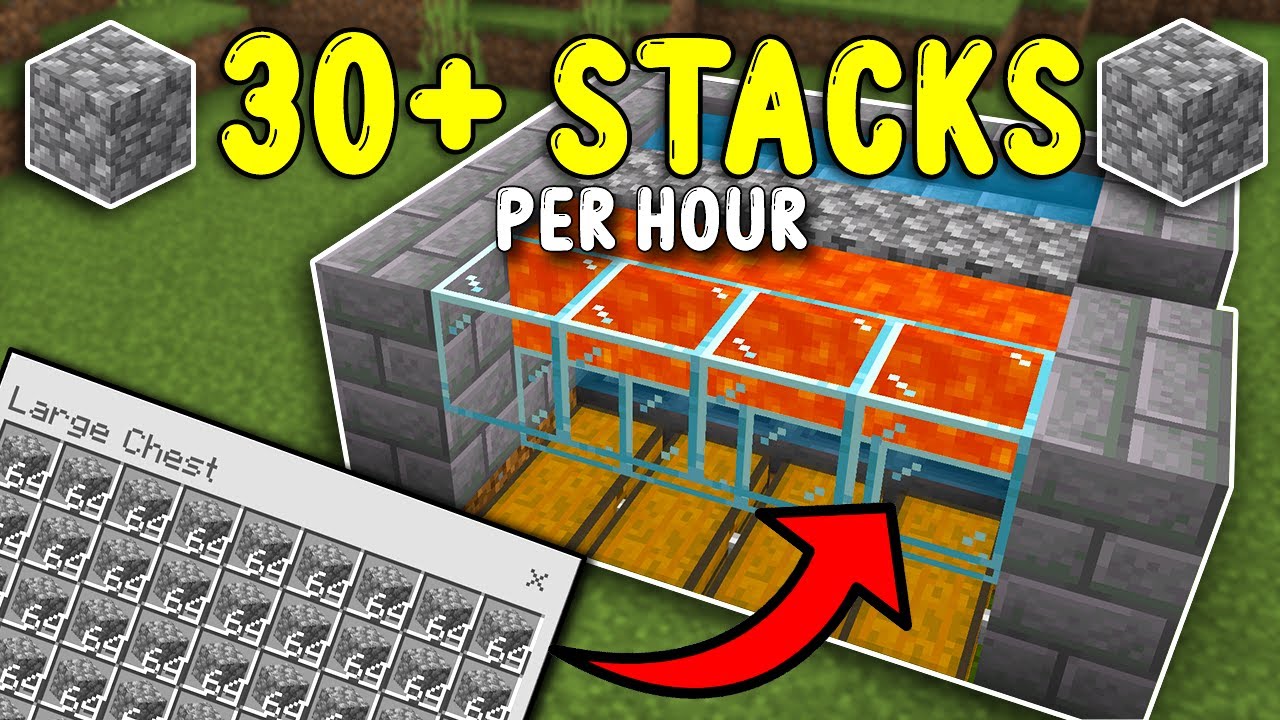 The EASIEST Cobblestone Farm In Minecraft Bedrock 1.20!