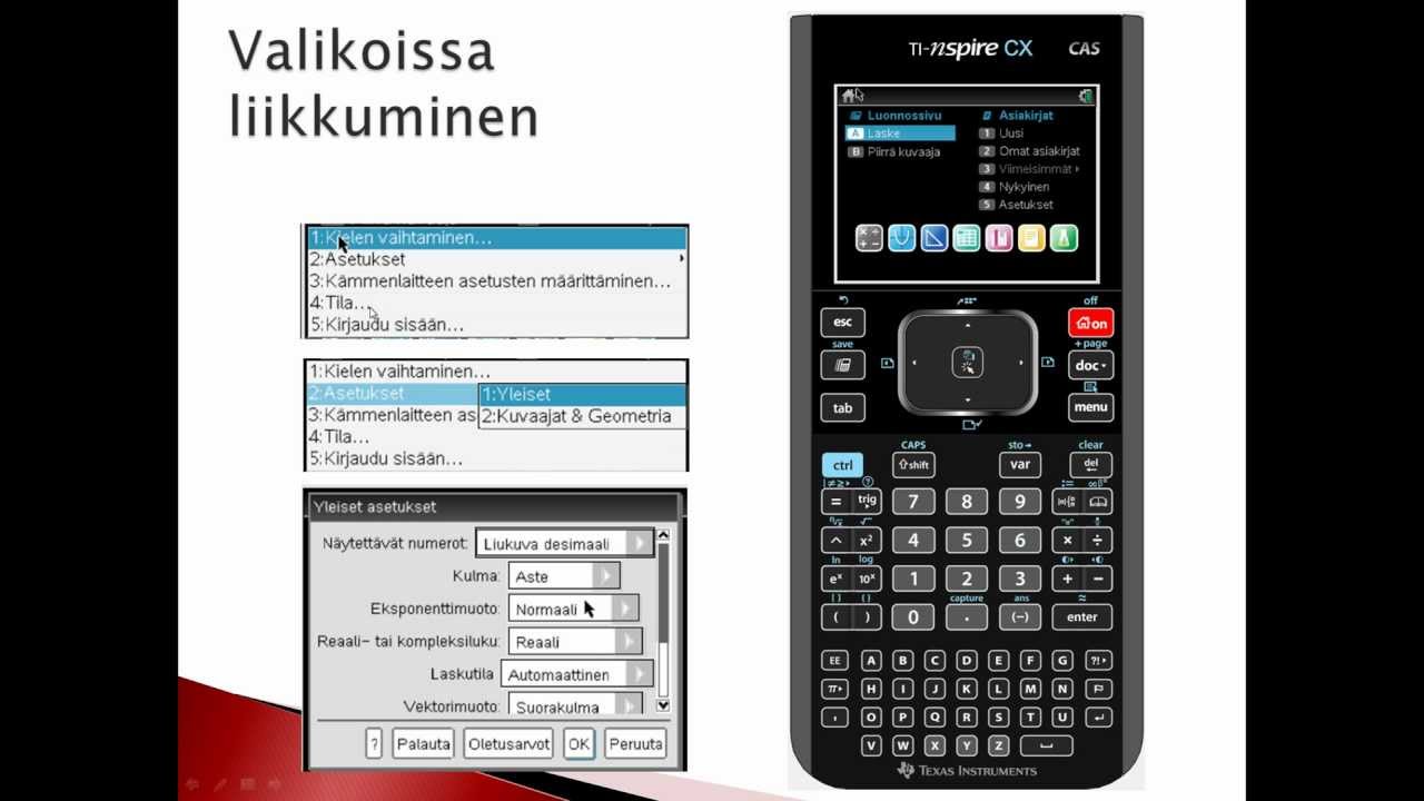 NSPIRE CX CAS: Laskimen yleisesittely