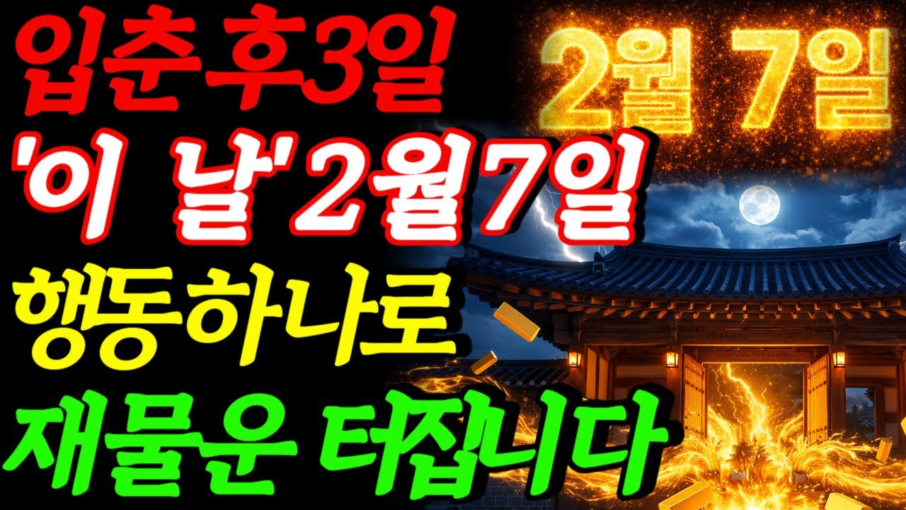 2023년 입춘후 돈복, 단 하루 2월 7일 '이것'만 하면 재물운 터집니다.풍수 개운법으로 돈복 고정하는 법 |임자날