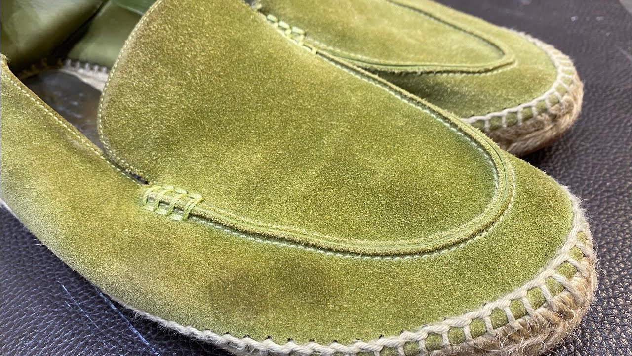 How to Clean Bright Suede Colors. Loro Piana Shoes. [ASMR] Relax Video.
