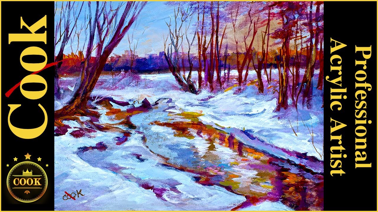 The Best of Winter an Acrylic Painting Tutorial for Beginner and Advanced Artists with Ginger Cook