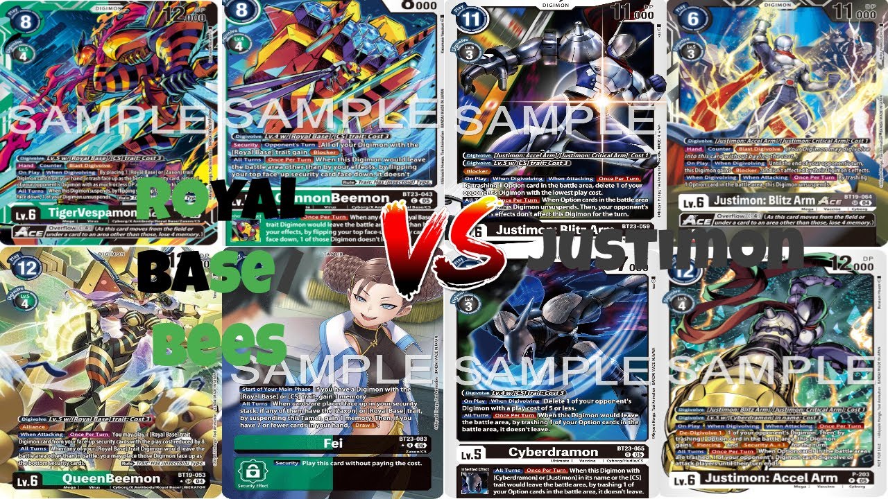 Royal Base/Bees vs justimon | Digimon TCG BT23 Gameplay