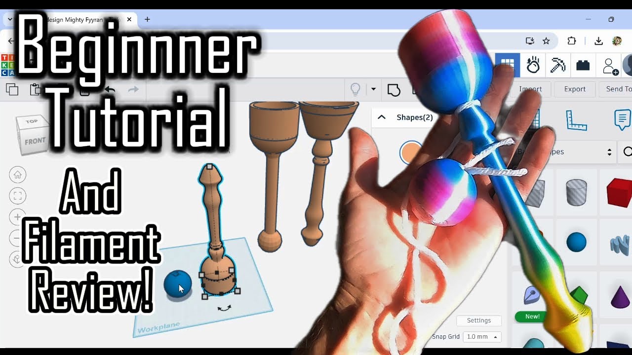 Tinkercad Beginner Design Tutorial and Filament Review! Ball In A Cup Toy! 3D Printable Model!