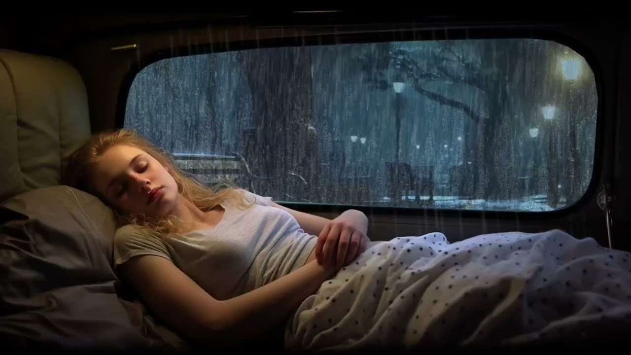 Car Roof Rainstorm Ambience | Heavy Rain Sounds for Deep Sleep, Relax and Cozy Night Calm