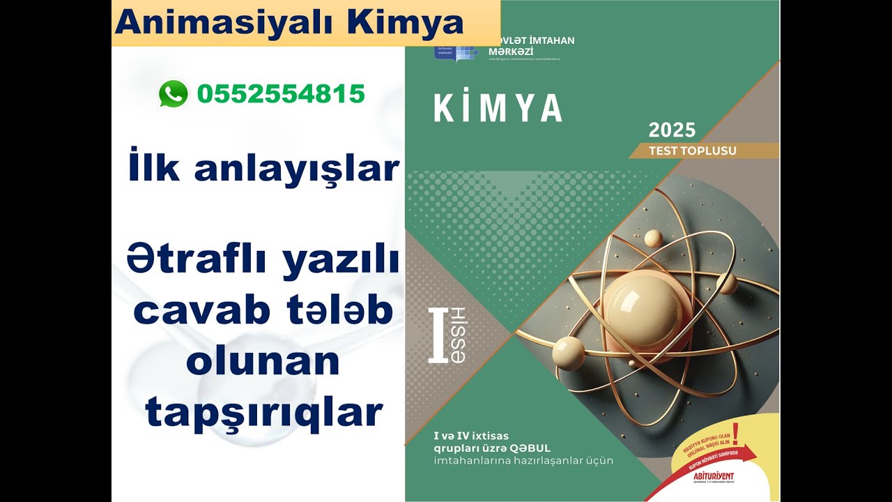 DİM Kimya 2025 ilk anlayislar etrafli yazili tapsiriqlarin genis izahi