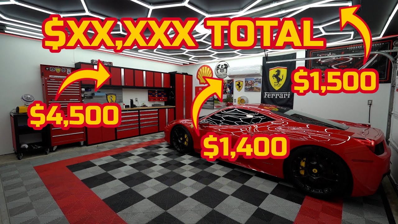 TOUR the COMPLETED ULTIMATE FERRARI GARAGE & How much it cost
