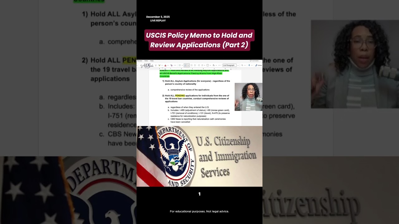 USCIS Policy Memo to Hold and Review Applications (Part 2)