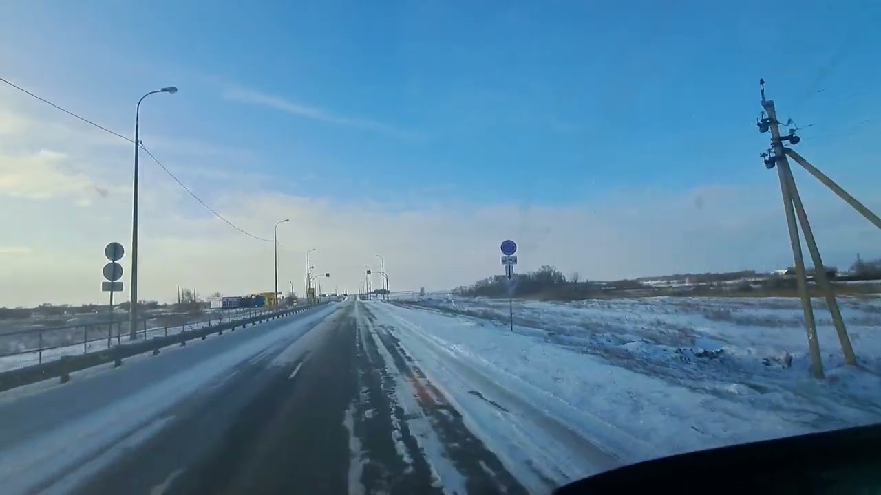 Трасса Р-229 Самара — Саратов, 19.12.2025. Трасса после бури.