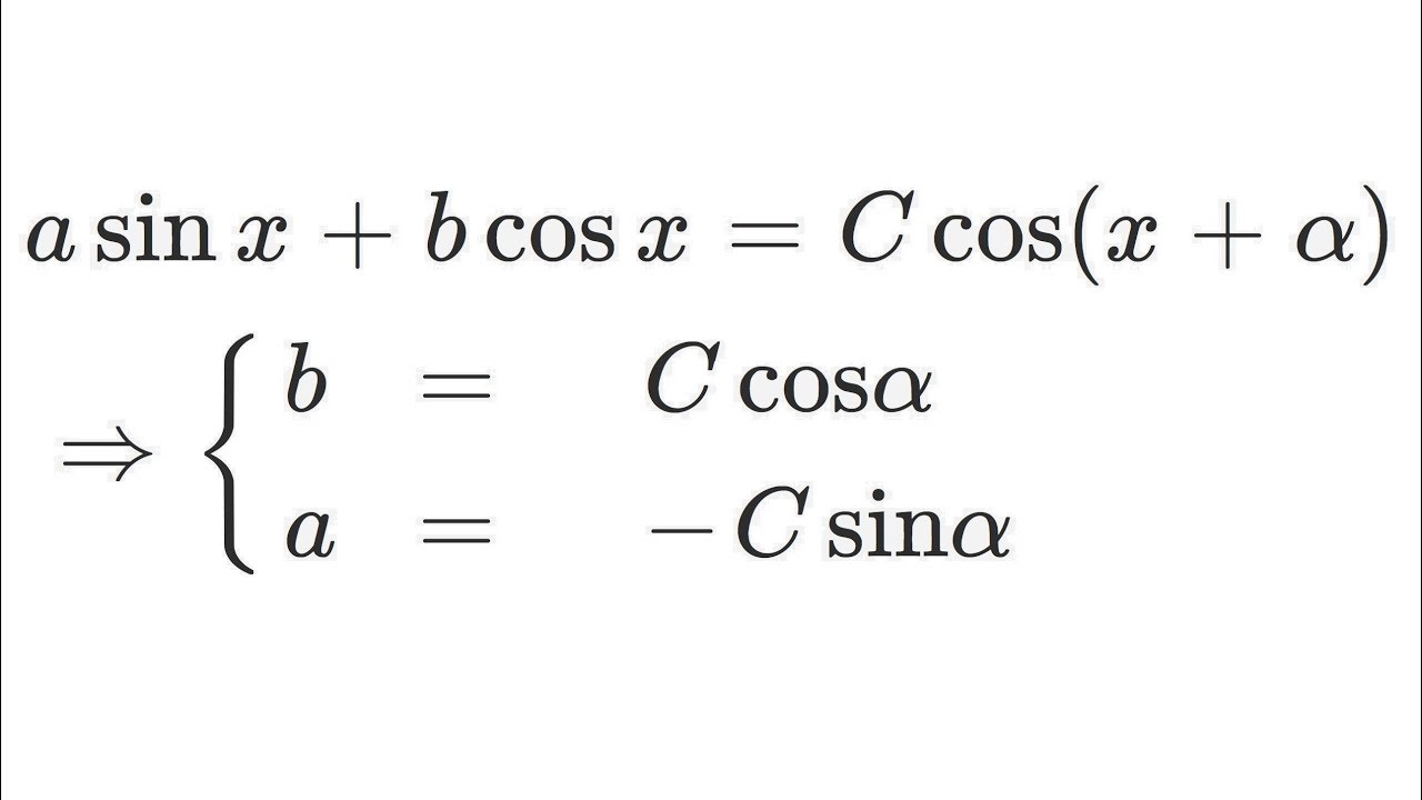 a⋅sin(x) + b⋅cos(x) = C⋅cos(x + α)