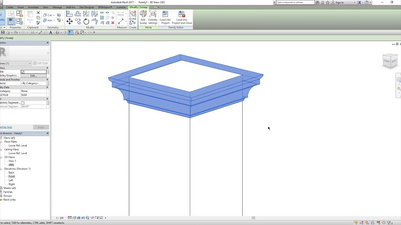 It's Easy! - How to create parametric column with molding using Revit (Part 1)
