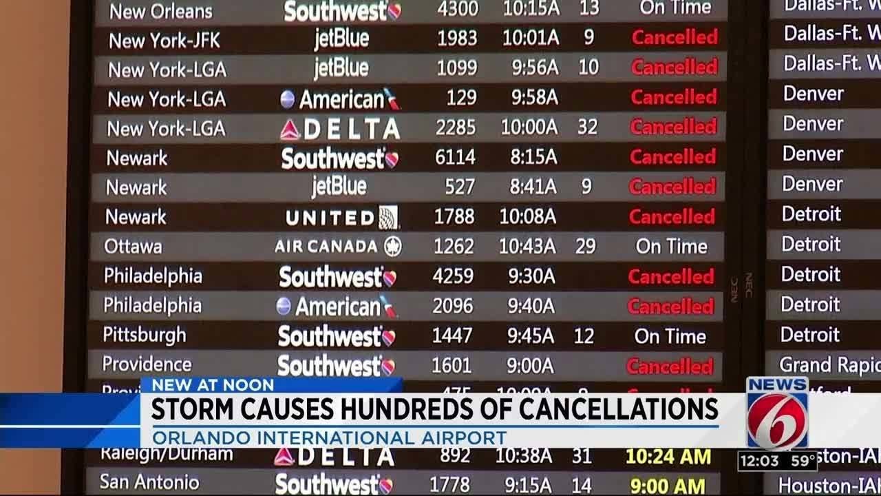 Flights canceled, delayed at Orlando airport