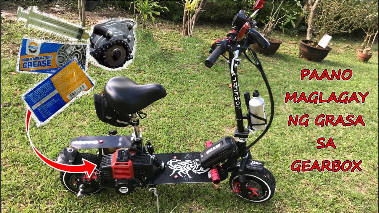 Scorpion 49cc Stand Up Scooter | Paano maglagay ng Grasa sa Scooter Gearbox | Gear oil o grasa?