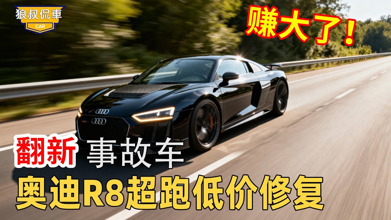 【奧迪R8超跑翻新】小伙撿漏奧迪R8黑武士超跑，一手低價翻修後，極速馬力竟達到1200匹究竟是怎麼做到的？
