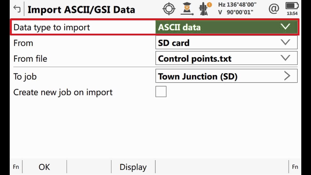 Import a simple ASCII file into a job
