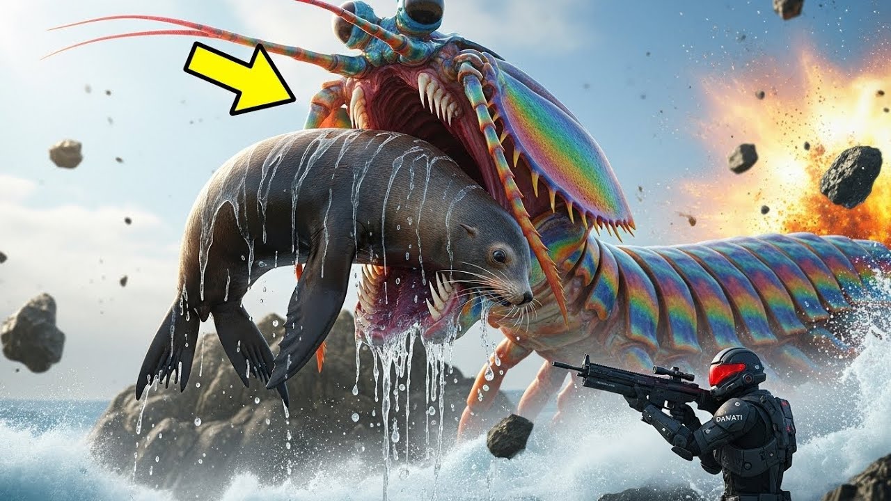 SHOCKING: Giant Mantis Shrimp SMASHES California Coast! (Sea Lion in DANGER)