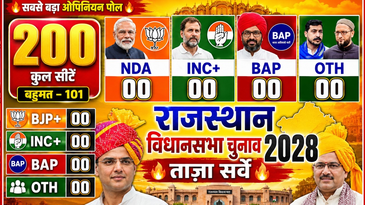 Rajasthan Assembly Election 2028 | कौन बनेगा मुख्यमंत्री? | Rajasthan Election Survey 2028