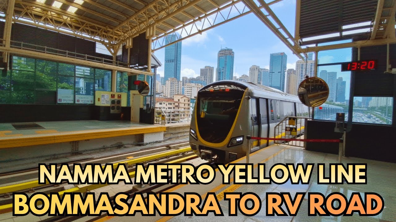 BOMMASANDRA TO RV ROAD RIDE IN NAMMA METRO'S YELLOW LINE | SMOOTH AND EASY COMMMUTE IN THE CITY |