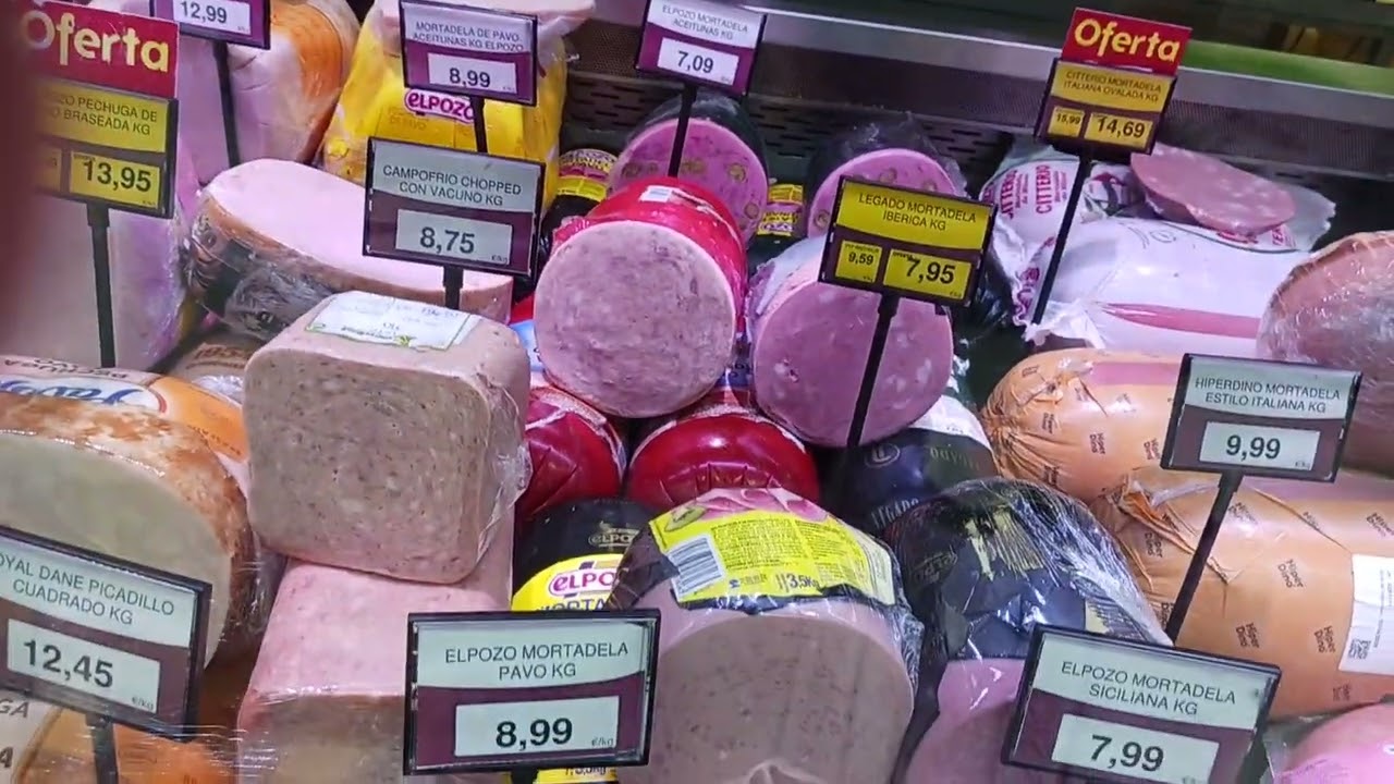 Tenerife 3 .Supermarket Tour: Meat, Ham, Sausages and Cheese Prices