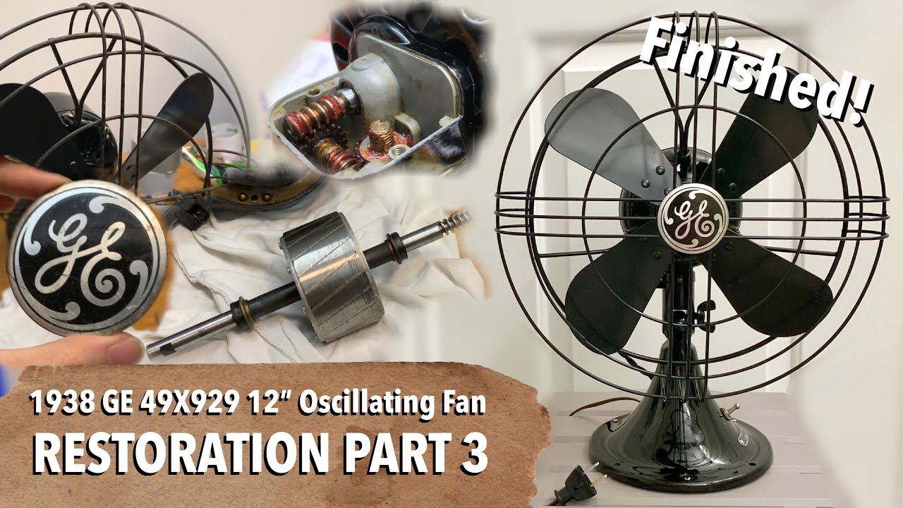 1938 GE 12” Oscillating Fan | Restoration PART 3: Rewire Base, Repaint Cage & Final Reassembly!