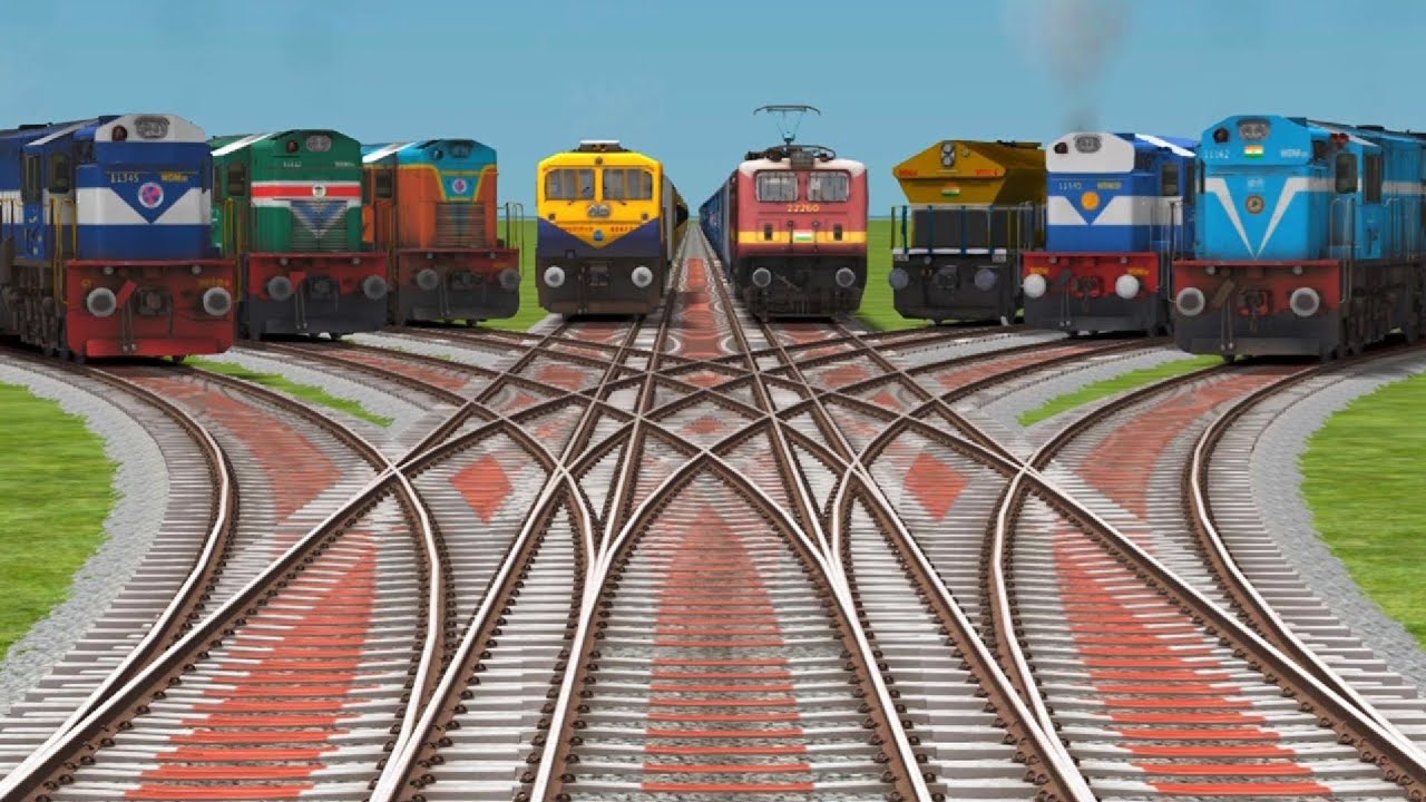 8😴Indian Train Crossing 3d Gameplay || On Bumpy Railroad Tracks || Railways Games 