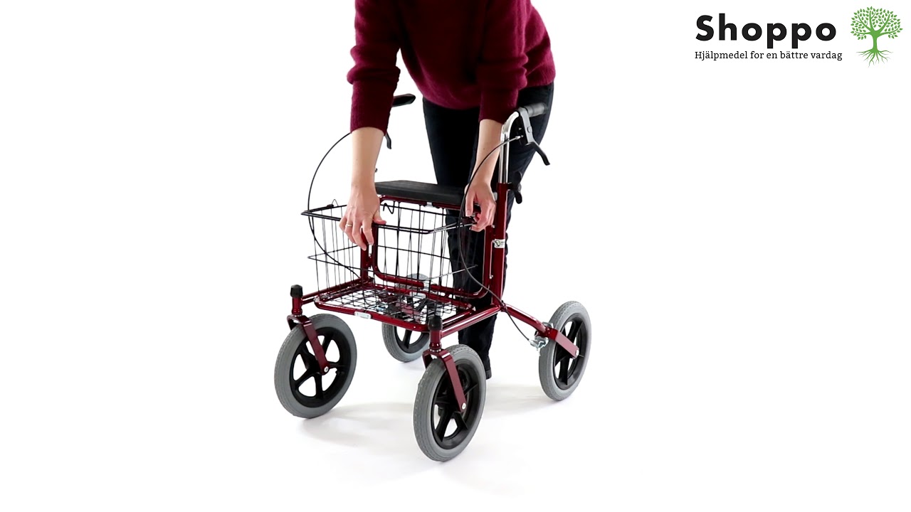 Carl Oscar utomhus-rollator från Shoppo med lufthjul