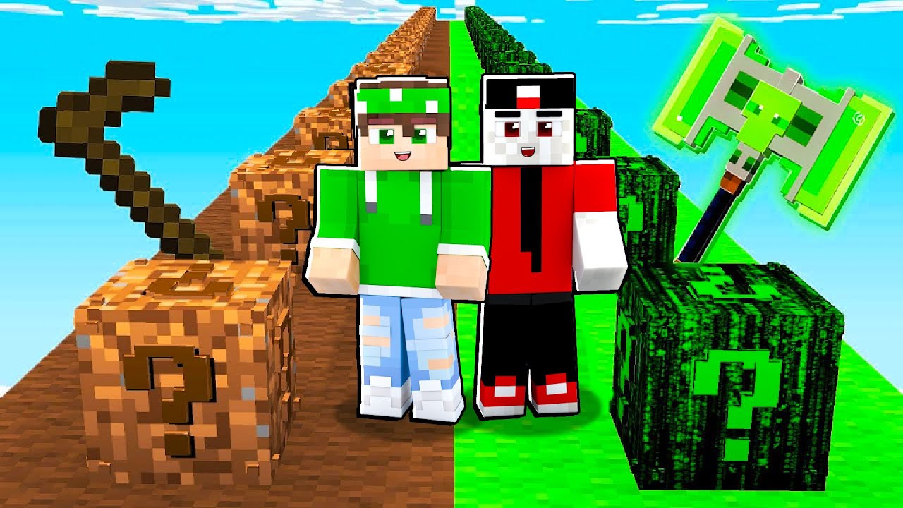 LUCKYBLOCK *NOOB* contro LUCKYBLOCK *HACKER* su MINECRAFT!