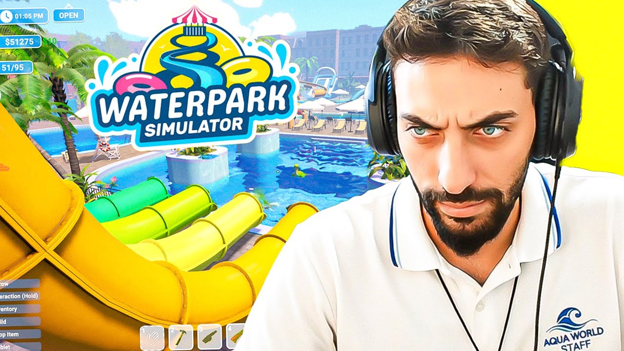 זה מה שקורה כשנותנים לסטרימר לנהל פארק מים | Waterpark Simulator