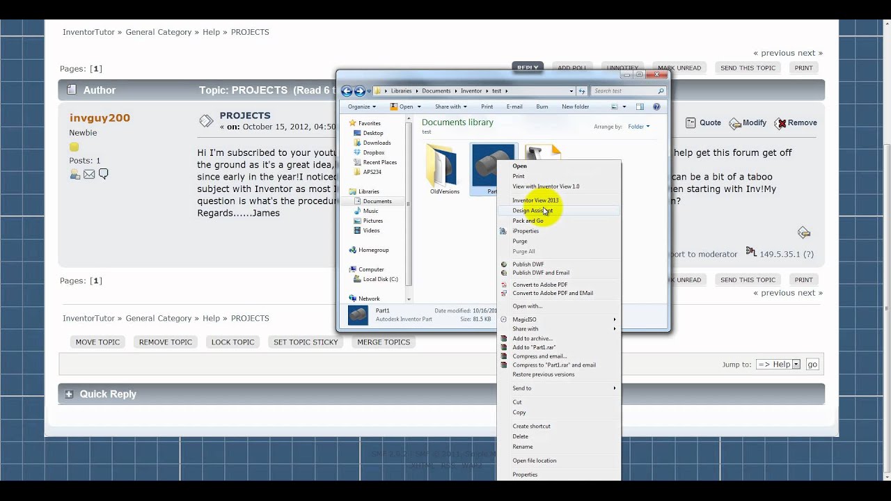Autodesk Inventor Tutorial: Design Assistant to Remove Project Attribute