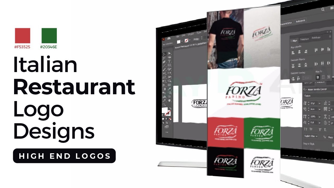 I Created an AMAZING Italian Style Logo for Italy Restaurant in Adobe Illustrator CC