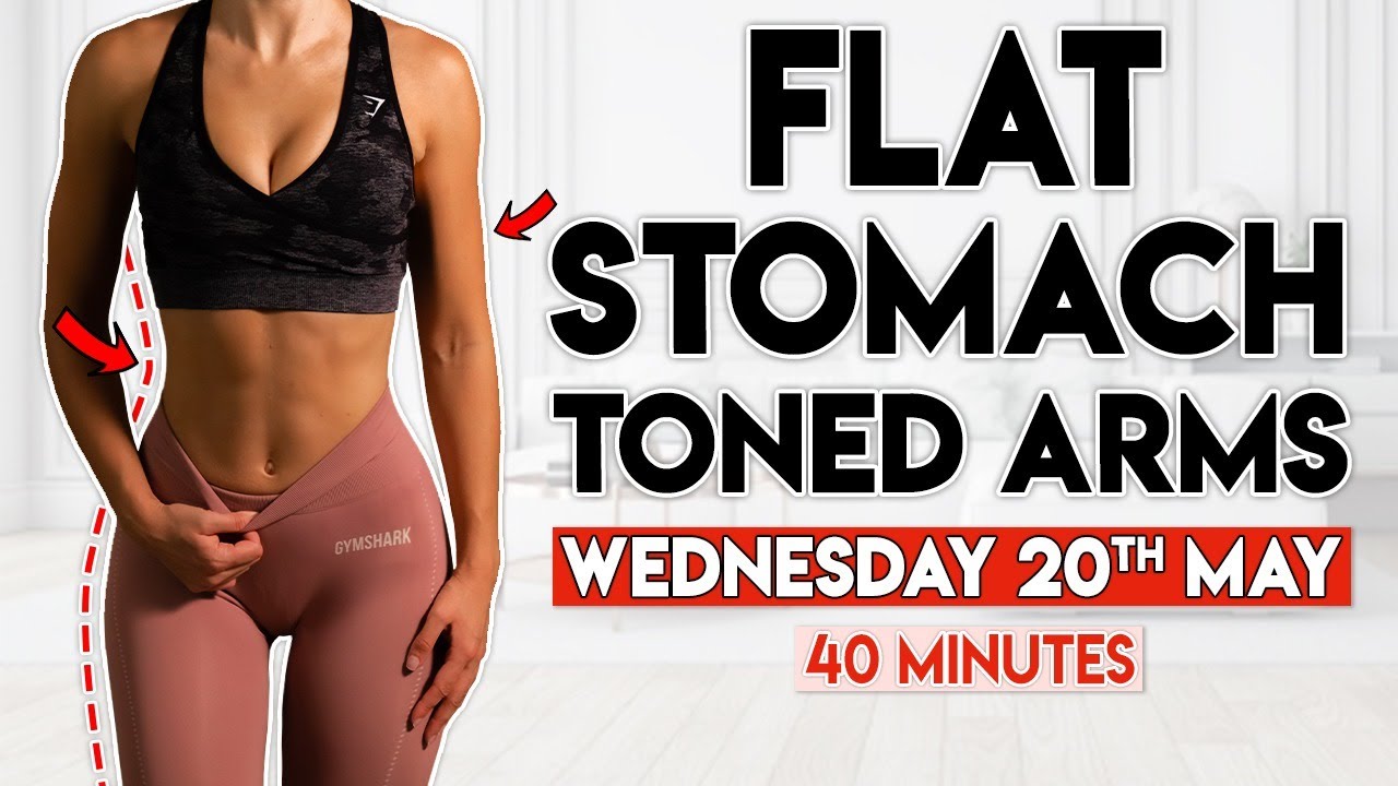 FLAT STOMACH and TONED ARMS | 40 min Home Workout