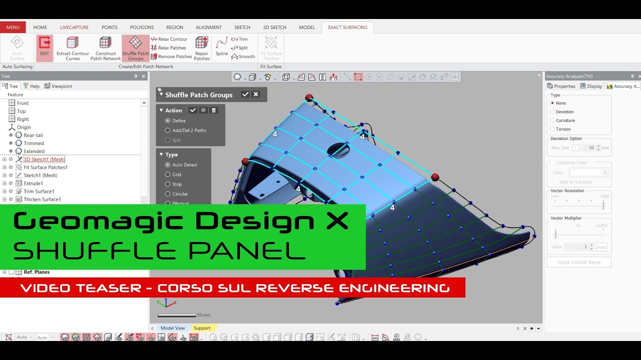 Geomagic Design X uso del Shuffle Panel . Video Teaser sul Corso di formazione #reverseengineering