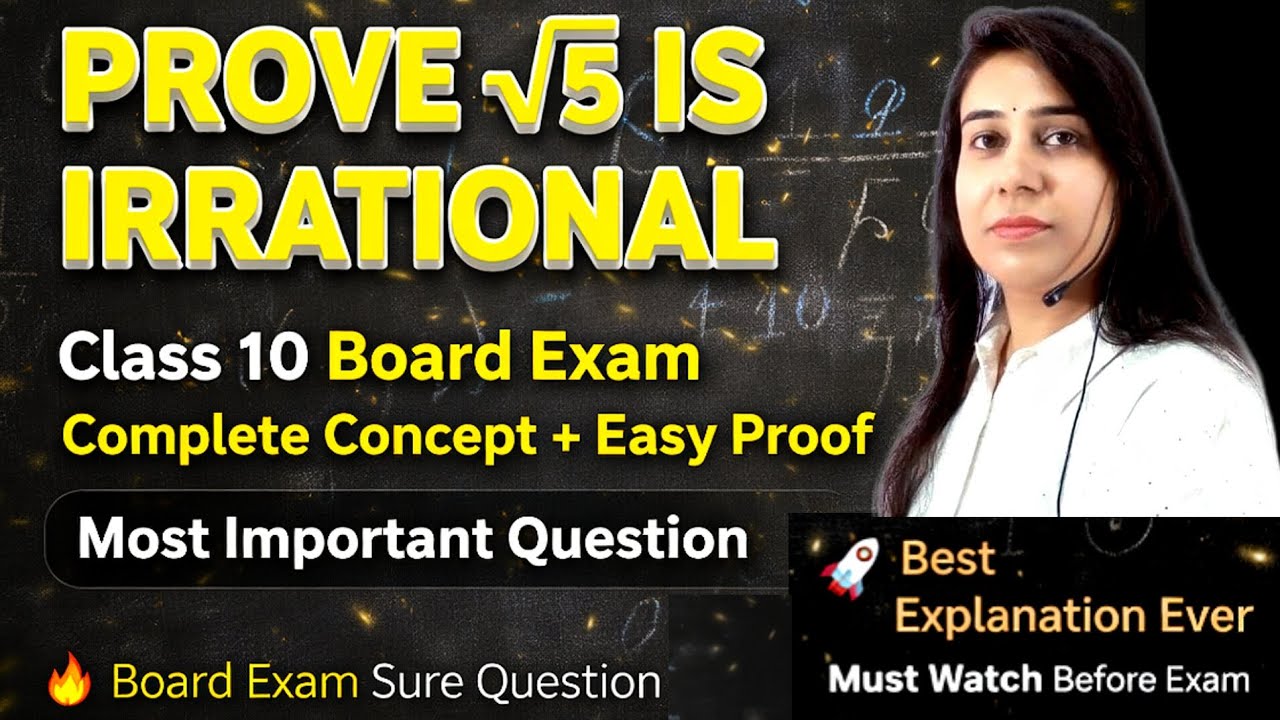Prove that √5 is irrational Class 10 Maths | Class 10 Maths | #class10 #maths #exam #new #cbse 