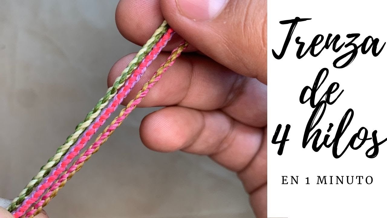 Trenza de 4 hilos paso a paso en 1 minuto