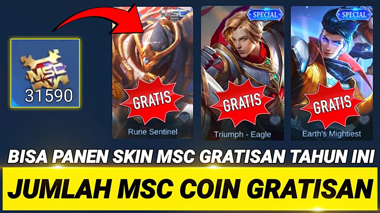 PENJELASAN CARA DAPATKAN 31.590 MSC COIN GRATIS TUKAR KE SKIN MSC PERMANEN - EVENT MSC 2023 MLBB