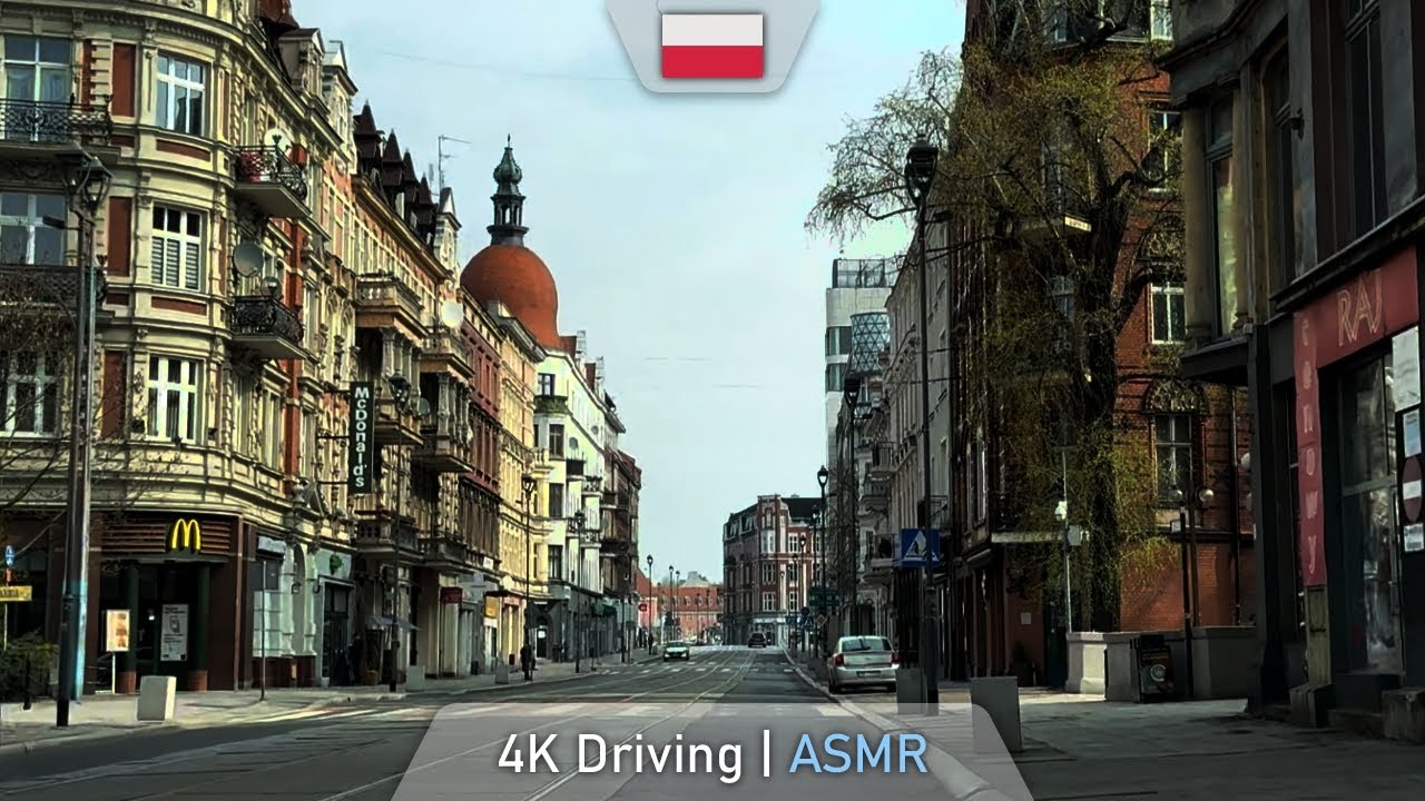 Gliwice Journey | Quiet ASMR Drive & Historic Views | 4K 60FPS