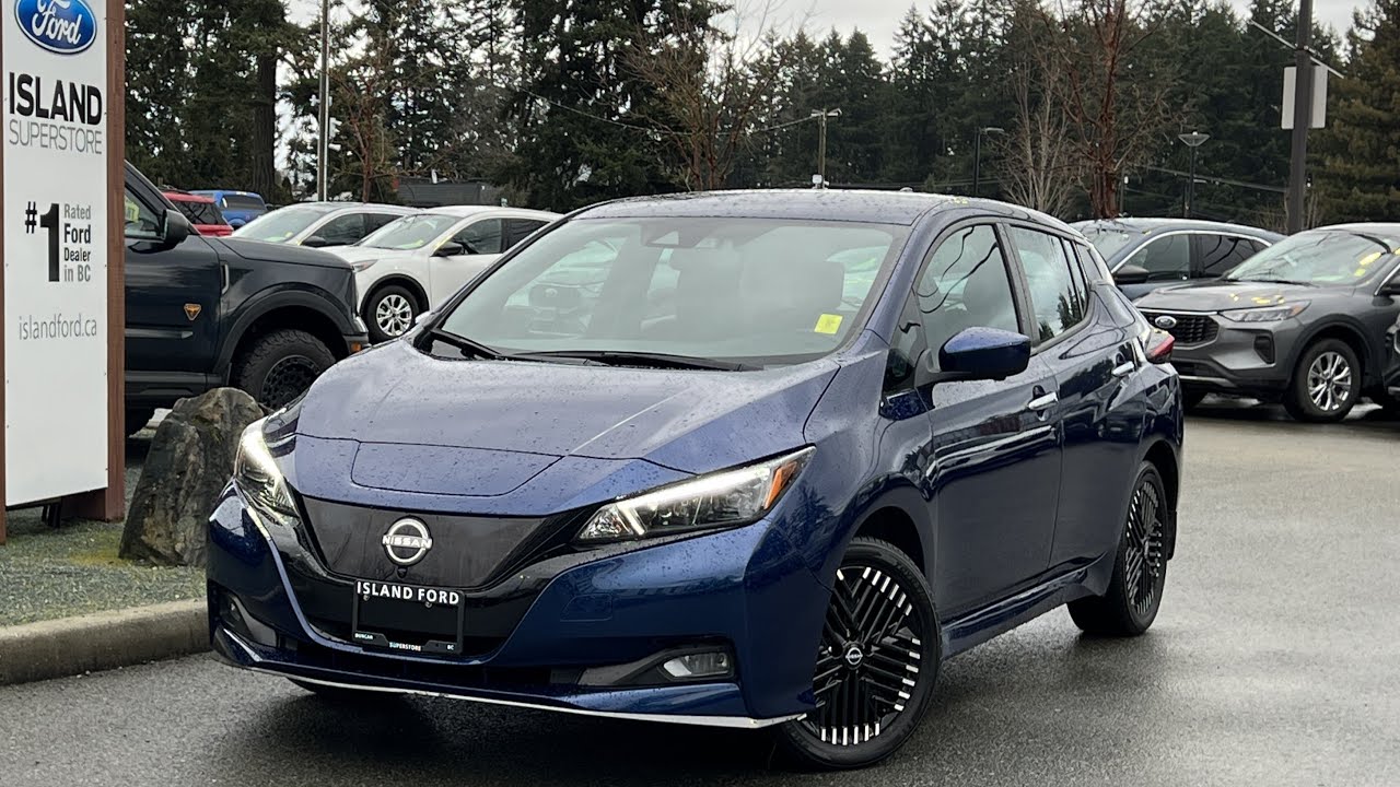 Обзор Nissan Leaf SV Plus Electric + зимний пакет, фаркоп для прицепа 2023 года | Island Ford 25144A