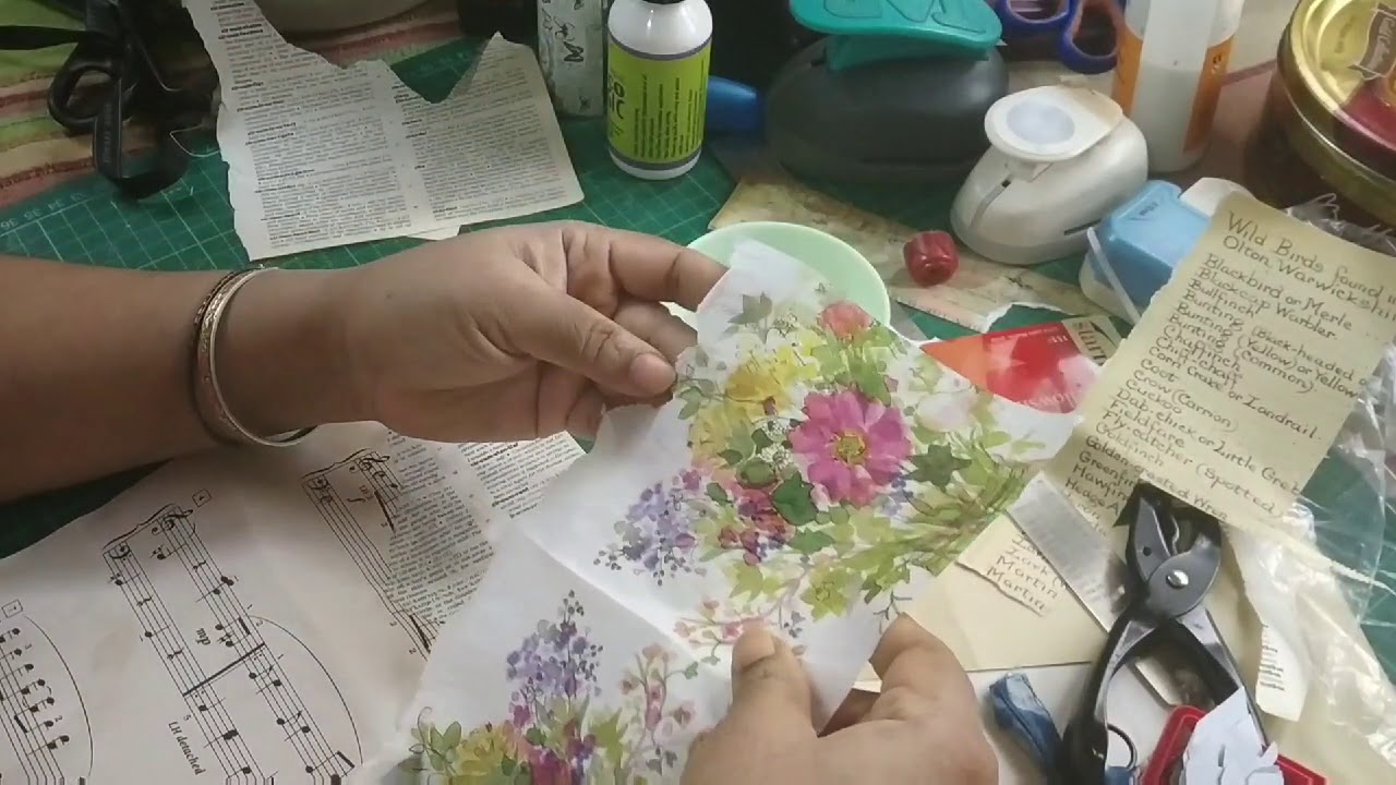DOUBLE DECOUPAGE:Using Book Pages & Napkins
