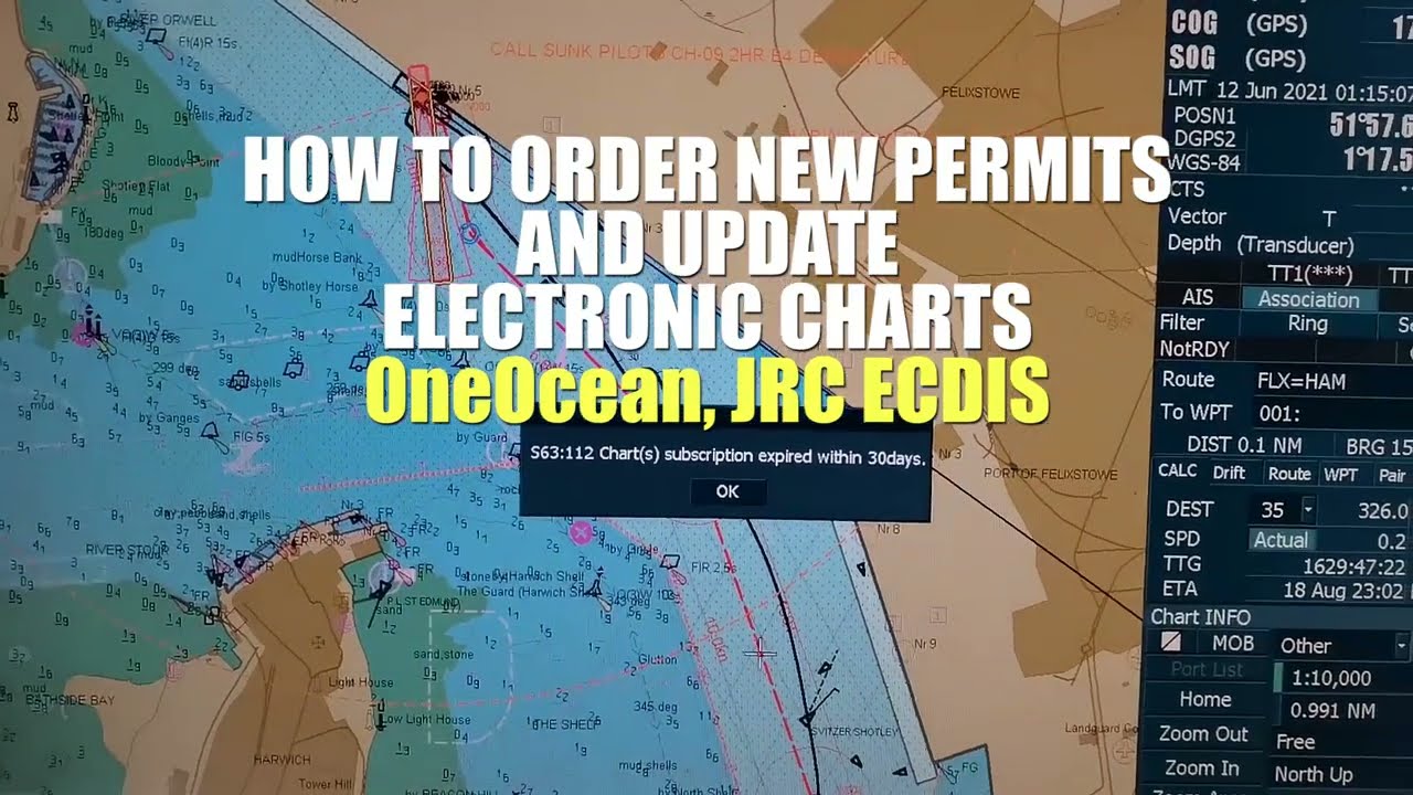 HOW TO ORDER NEW PERMITS AND UPDATE ELECTRONIC CHARTS  ONEOCEAN ICHARTCOI JRC ECDIS JAN 901B vs JAN