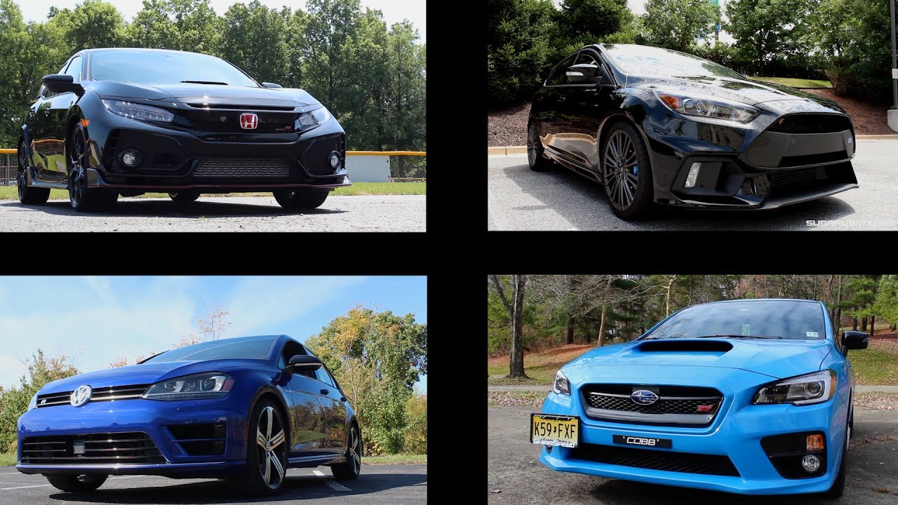 Comparing the Civic Type R with the Focus RS, WRX STI and Golf R!