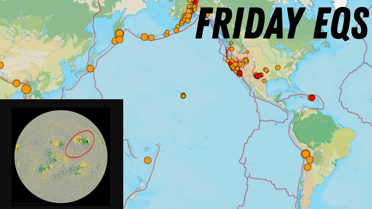 Massive Sunspot Still facing Earth, more X flares coming?? Latest Earthquake activity for Friday.