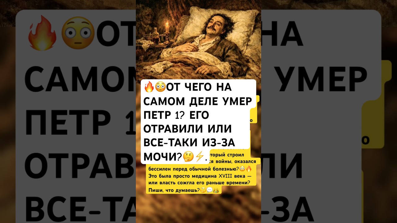 😳ОТ ЧЕГО НА САМОМ ДЕЛЕ УМЕР ПЕТР 1? ЕГО ОТРАВИЛИ ИЛИ ИЗ-ЗА МОЧИ?🤔#ссср #интересно #петр1 #история