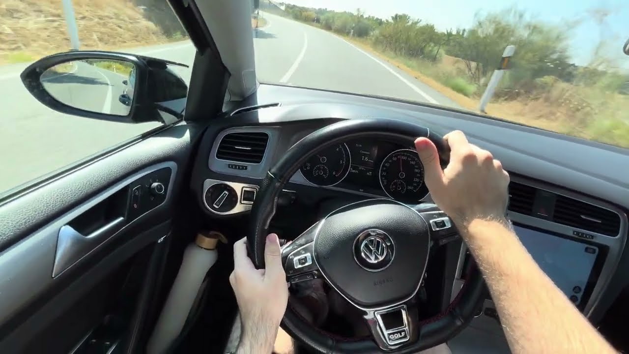 4K POV driving Volkswagen Golf 7 1.6 TDI through conventional roads