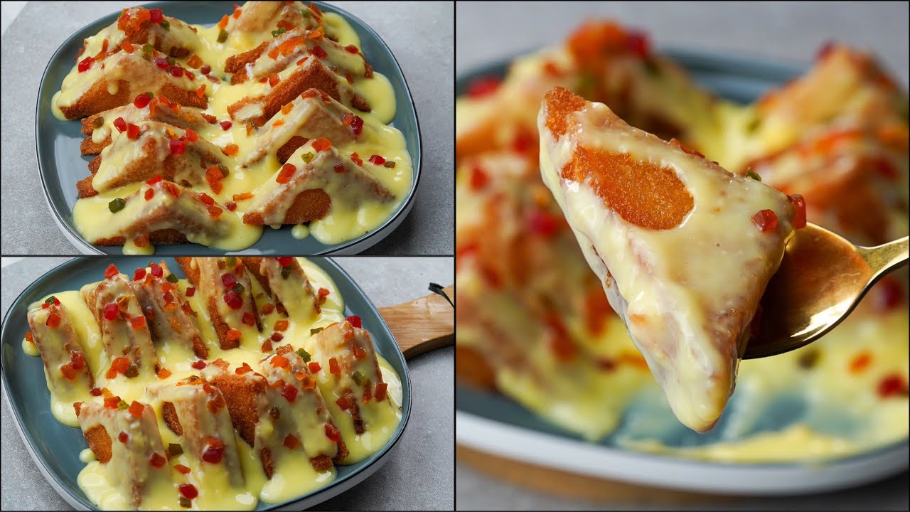 Bread Milk Dessert | Custard Dessert Recipe | Milk Bread Custard Dish | Easy & Quick Dessert Recipe