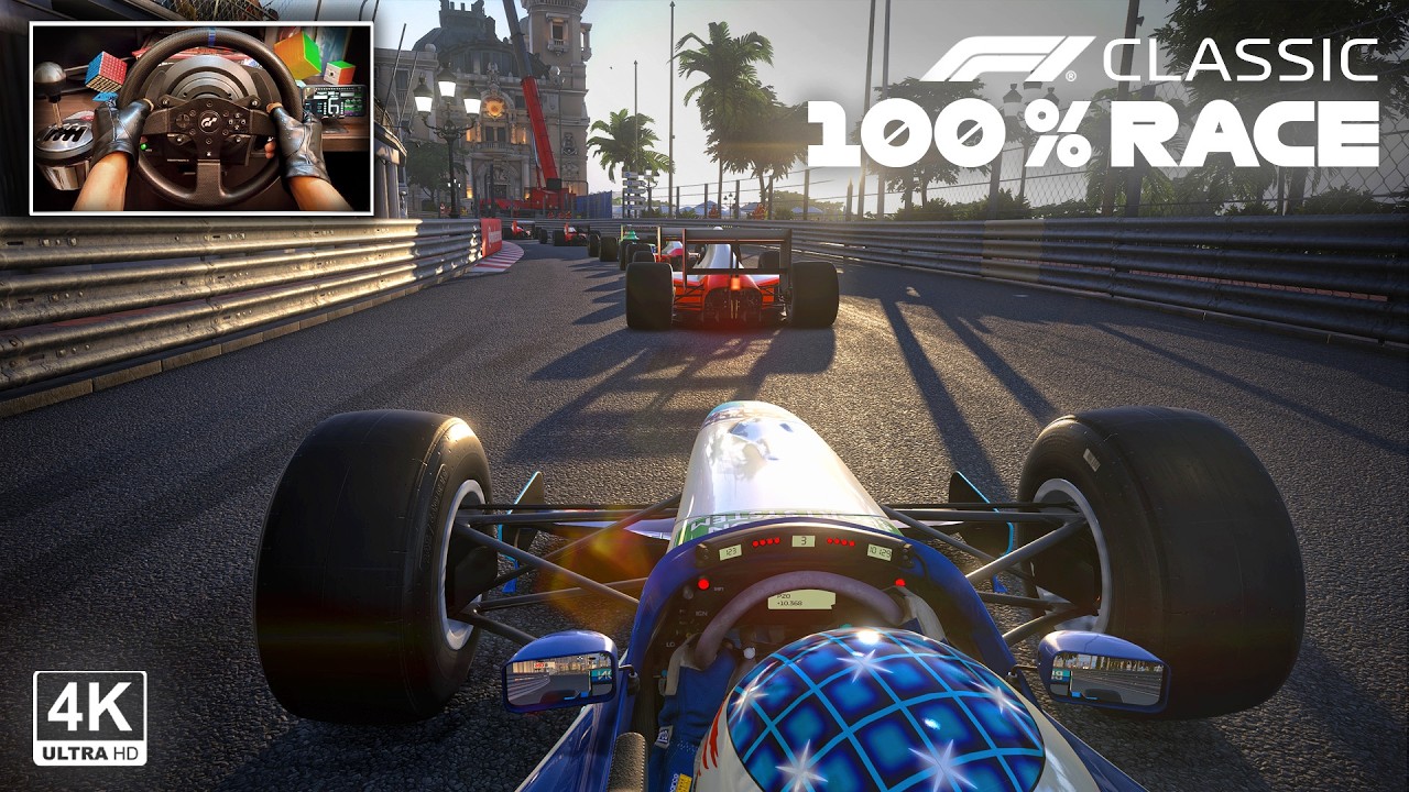 Michael Schumacher's Benetton B195 V10 1995 - Monaco GP 100% Race F1 Classic Steering Wheel Gameplay