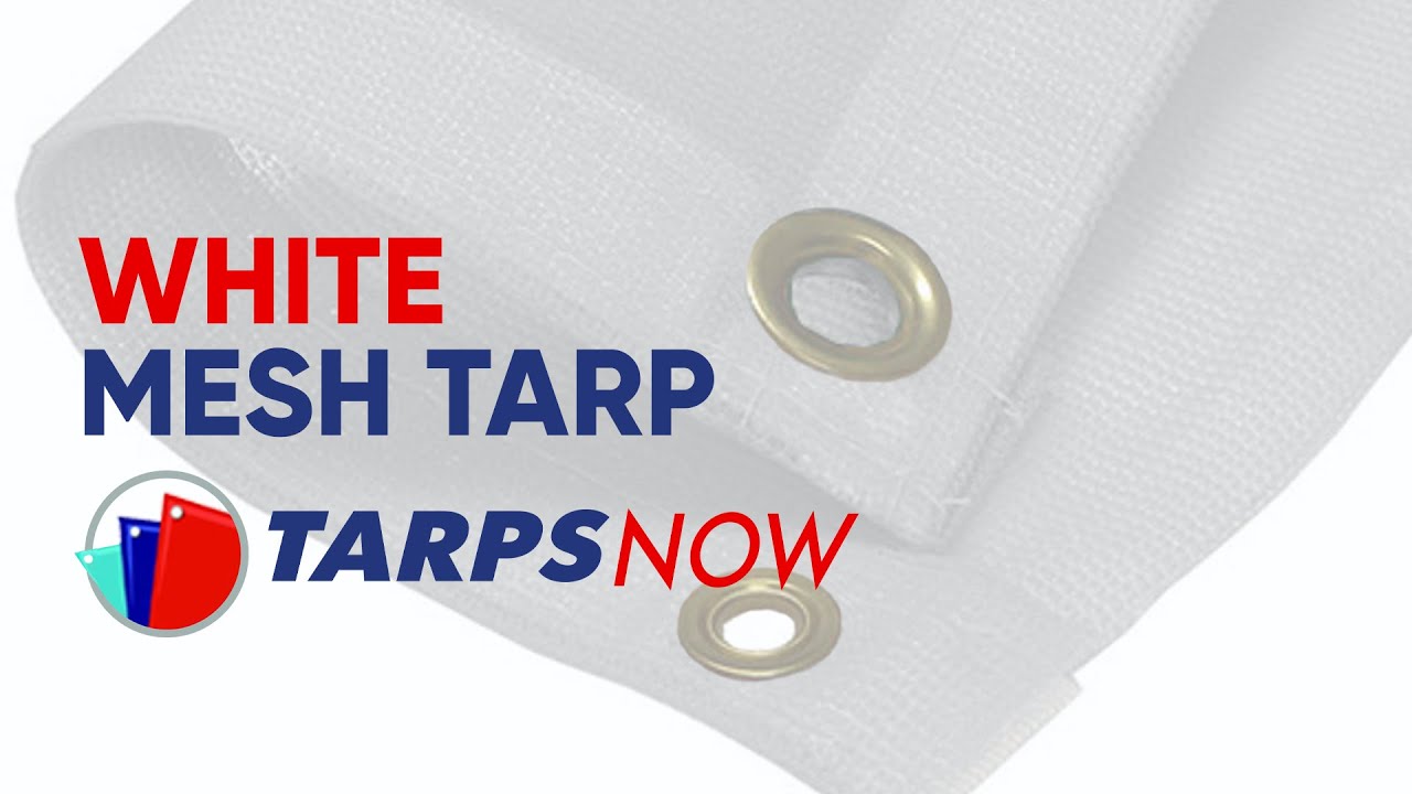 Tarps Now 75% Shade Mesh Tarp with Brass Grommet- Heavy Duty Protective Cover Tarpaulin, White